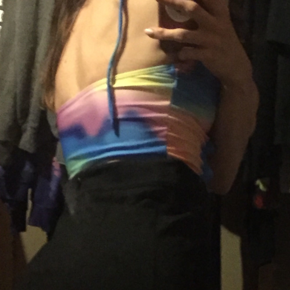 Rainbow Rave Lace-Up Top - Picture 7 of 8
